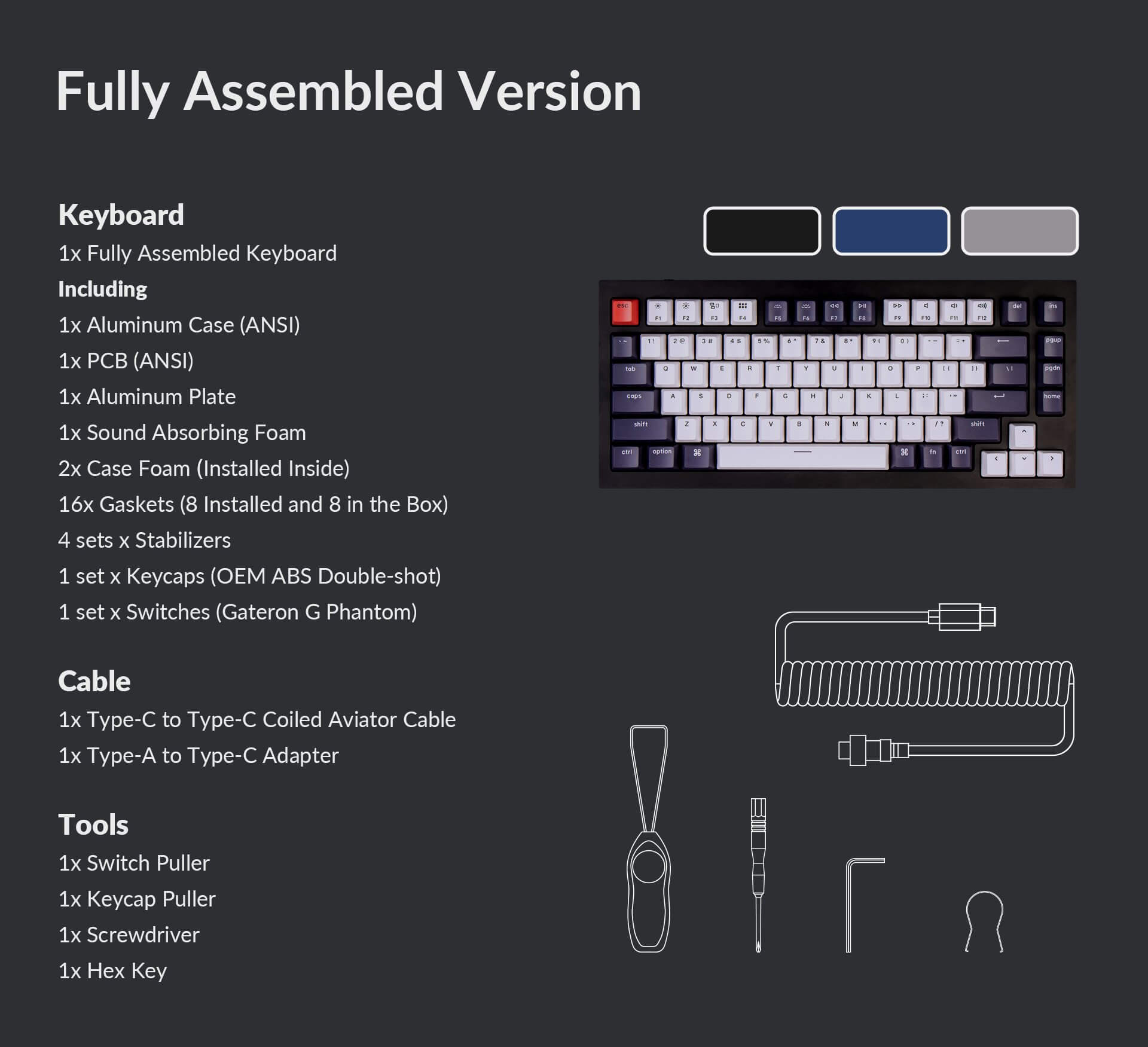 Keychron Q1 QMK Fully Assembled Custom Mechanical Keyboard 75% Layout Type-C Wired Keyboards for Mac Windows Keychron Q1 QMK Fully Assembled Custom Mechanical Keyboard 75% Layout Type-C Wired Keyboards for Mac Windows