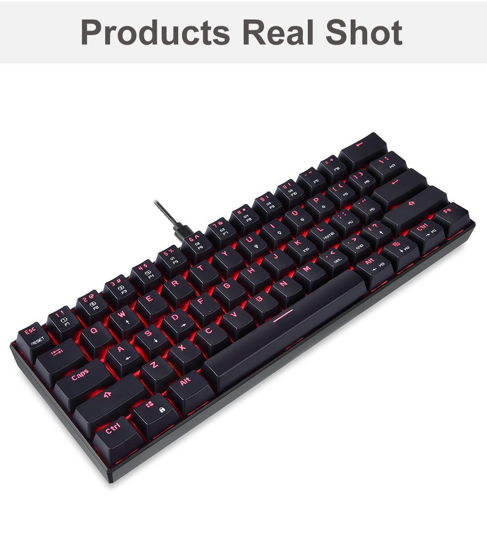 60% Motospeed CK61 RGB Gaming Mechanical Keyboard 61 Keys USB Wired LED Backlight Portable Laser Keyboards For PC Computer Gamer 60% Motospeed CK61 RGB Gaming Mechanical Keyboard 61 Keys USB Wired LED Backlight Portable Laser Keyboards For PC Computer Gamer