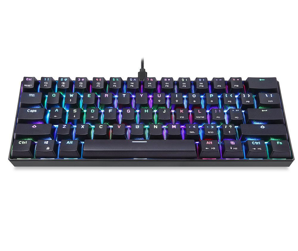 60% Motospeed CK61 RGB Gaming Mechanical Keyboard 61 Keys USB Wired LED Backlight Portable Laser Keyboards For PC Computer Gamer 60% Motospeed CK61 RGB Gaming Mechanical Keyboard 61 Keys USB Wired LED Backlight Portable Laser Keyboards For PC Computer Gamer