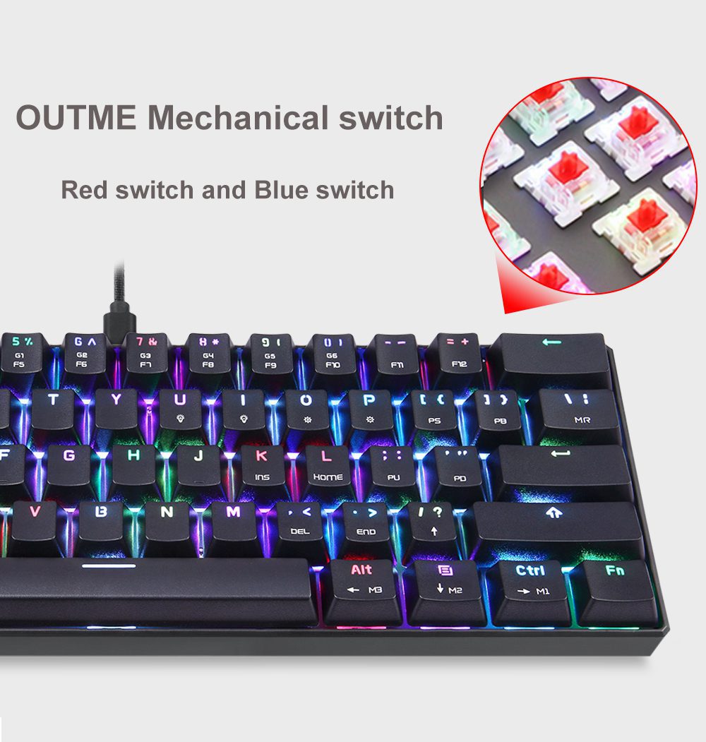 60% Motospeed CK61 RGB Gaming Mechanical Keyboard 61 Keys USB Wired LED Backlight Portable Laser Keyboards For PC Computer Gamer 60% Motospeed CK61 RGB Gaming Mechanical Keyboard 61 Keys USB Wired LED Backlight Portable Laser Keyboards For PC Computer Gamer