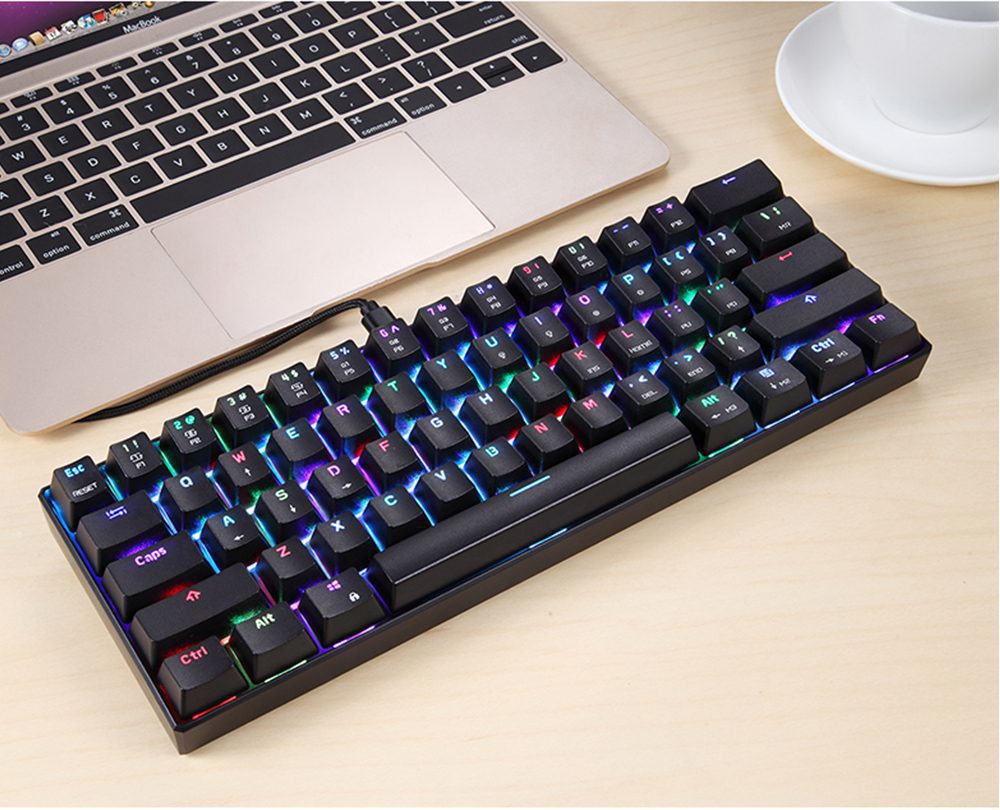 60% Motospeed CK61 RGB Gaming Mechanical Keyboard 61 Keys USB Wired LED Backlight Portable Laser Keyboards For PC Computer Gamer 60% Motospeed CK61 RGB Gaming Mechanical Keyboard 61 Keys USB Wired LED Backlight Portable Laser Keyboards For PC Computer Gamer