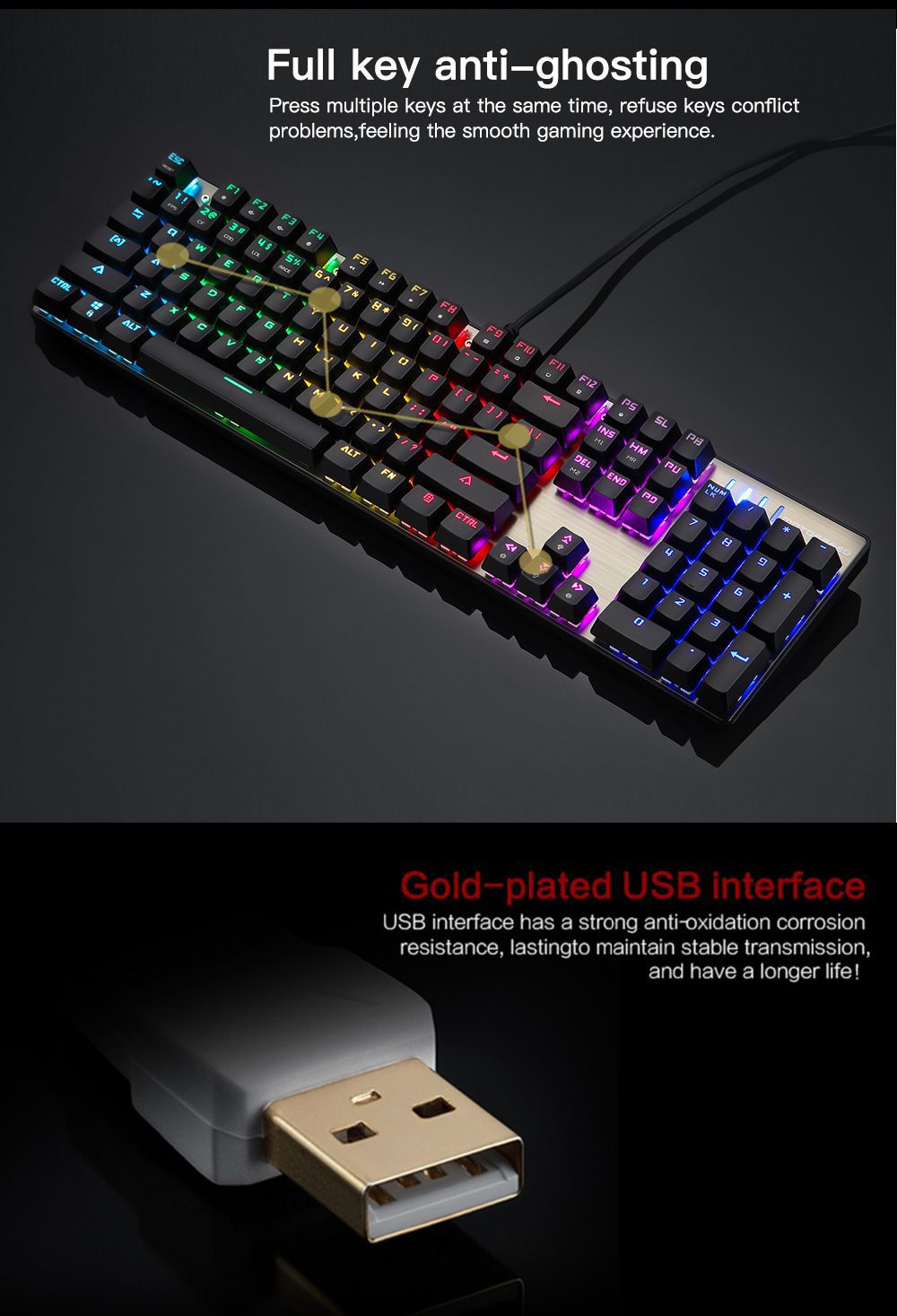 Motospeed CK104 Gaming Mechanical Keyboard 104 Key Wired Russian English Red Blue Switch Keypad Driver Programming RGB Backlit Motospeed CK104 Gaming Mechanical Keyboard 104 Key Wired Russian English Red Blue Switch Keypad Driver Programming RGB Backlit
