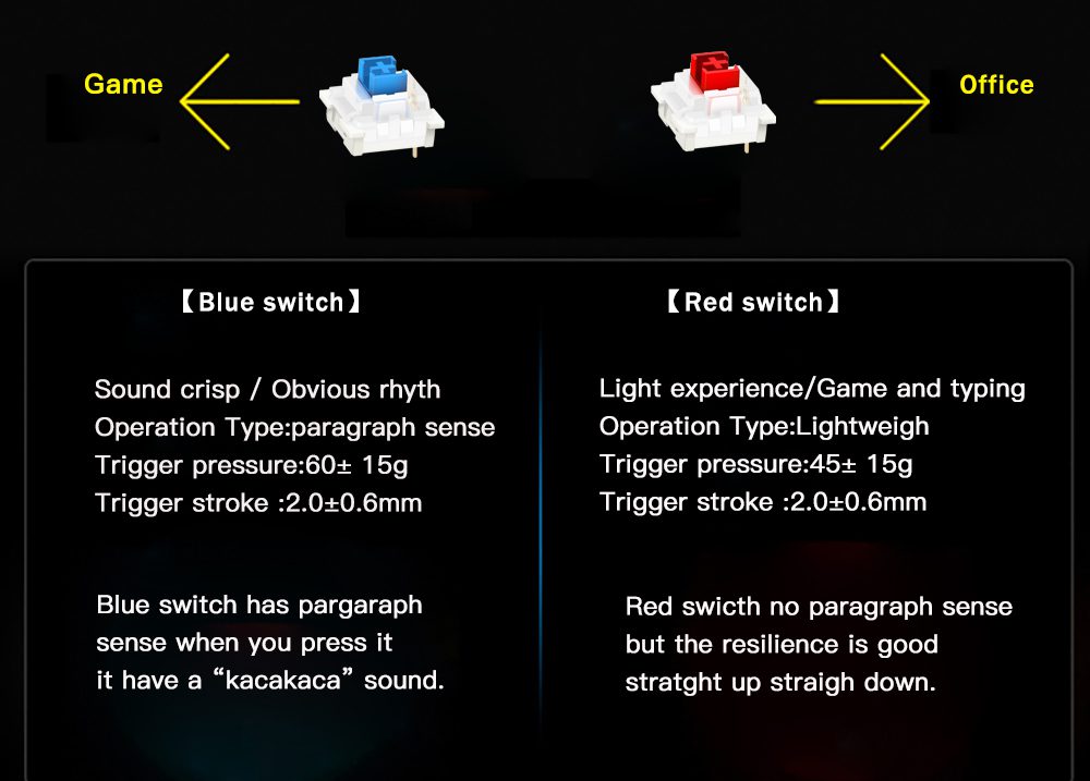 Motospeed CK104 Gaming Mechanical Keyboard 104 Key Wired Russian English Red Blue Switch Keypad Driver Programming RGB Backlit Motospeed CK104 Gaming Mechanical Keyboard 104 Key Wired Russian English Red Blue Switch Keypad Driver Programming RGB Backlit