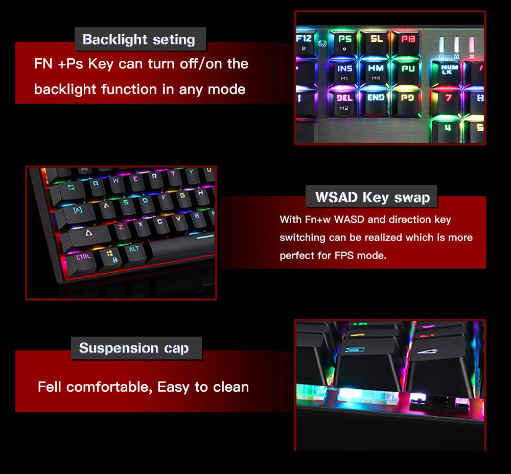 Motospeed CK104 Gaming Mechanical Keyboard Russian English Red Switch Blue Metal Wired LED Backlit RGB Dota 2 Overwatch Gamer Motospeed CK104 Gaming Mechanical Keyboard Russian English Red Switch Blue Metal Wired LED Backlit RGB Dota 2 Overwatch Gamer