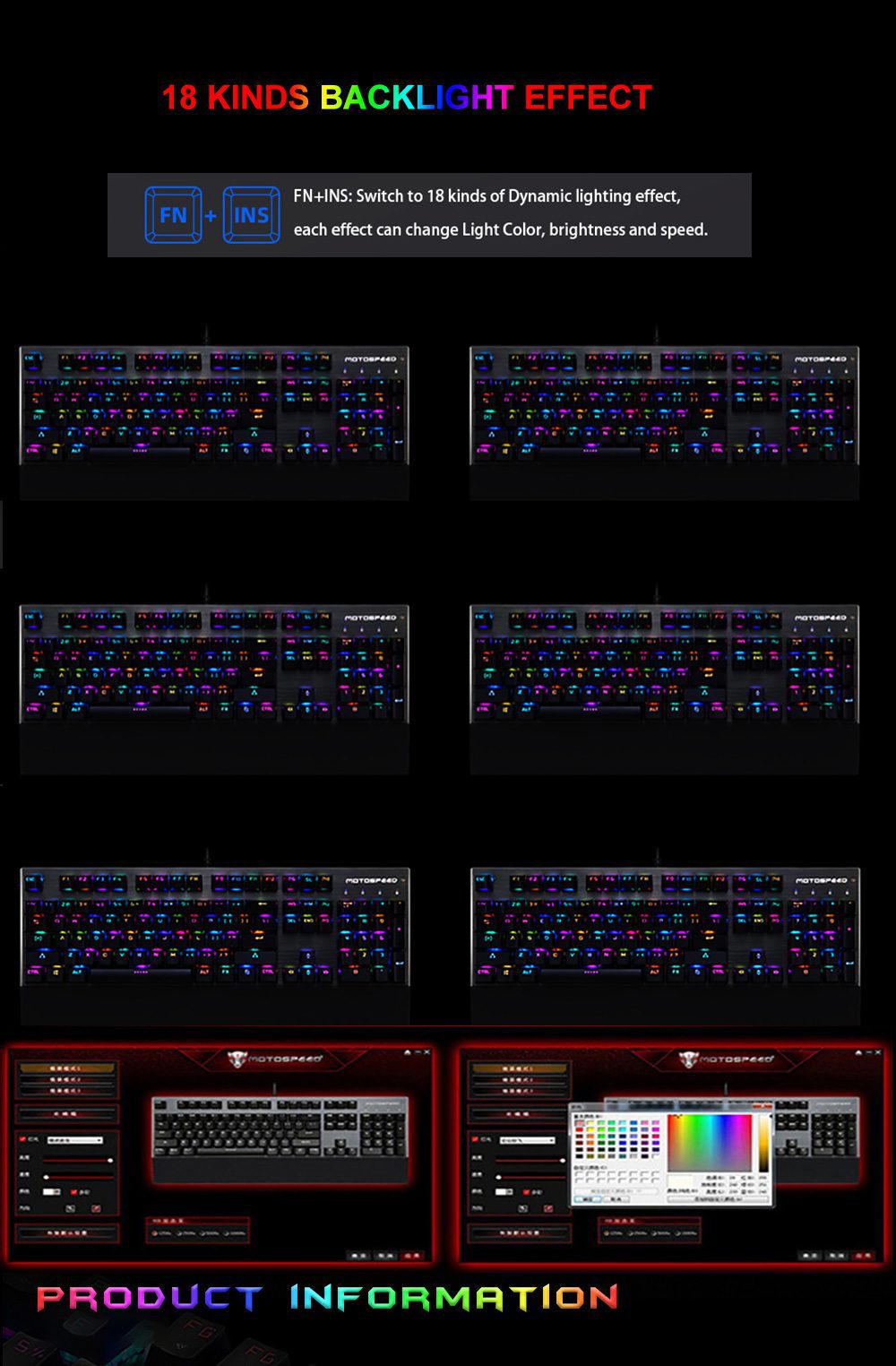 Original Motospeed CK108 RGB Blue Switch Mechanical Russian Keyboard Gaming Wired LED Backlit Anti-Ghosting for Gamer PC Desktop Original Motospeed CK108 RGB Blue Switch Mechanical Russian Keyboard Gaming Wired LED Backlit Anti-Ghosting for Gamer PC Desktop