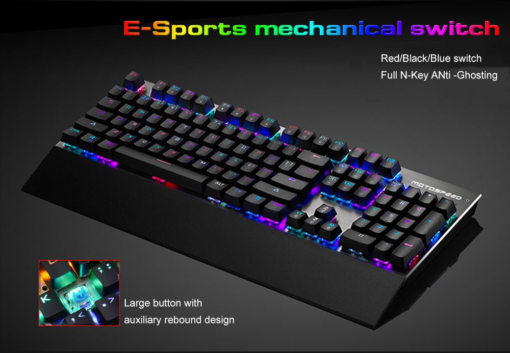 Original Motospeed CK108 RGB Blue Switch Mechanical Russian Keyboard Gaming Wired LED Backlit Anti-Ghosting for Gamer PC Desktop Original Motospeed CK108 RGB Blue Switch Mechanical Russian Keyboard Gaming Wired LED Backlit Anti-Ghosting for Gamer PC Desktop