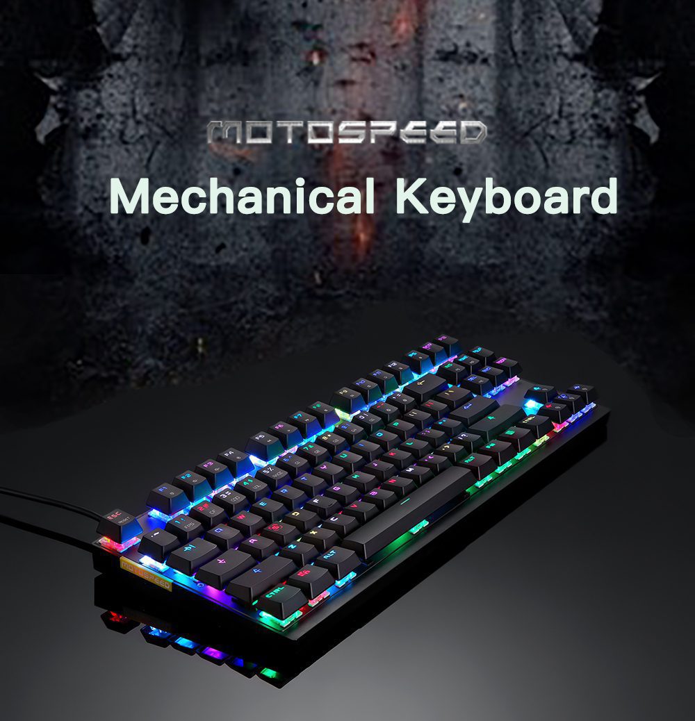 Motospeed CK82 Gaming Mechanical Keyboard RGB Backlight USB Wired 87 Key Red Blue Switch Keypads Anti-Ghosting For PC Laptop Motospeed CK82 Gaming Mechanical Keyboard RGB Backlight USB Wired 87 Key Red Blue Switch Keypads Anti-Ghosting For PC Laptop