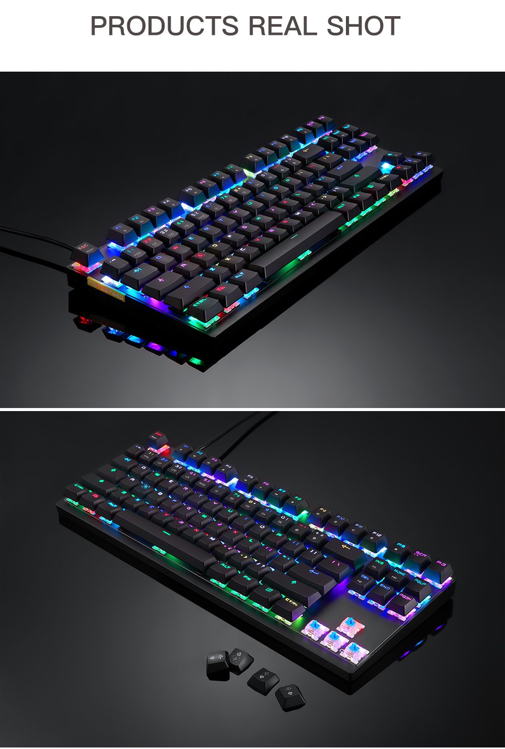 Motospeed CK82 Gaming Mechanical Keyboard RGB Backlight USB Wired 87 Key Red Blue Switch Keypads Anti-Ghosting For PC Laptop Motospeed CK82 Gaming Mechanical Keyboard RGB Backlight USB Wired 87 Key Red Blue Switch Keypads Anti-Ghosting For PC Laptop