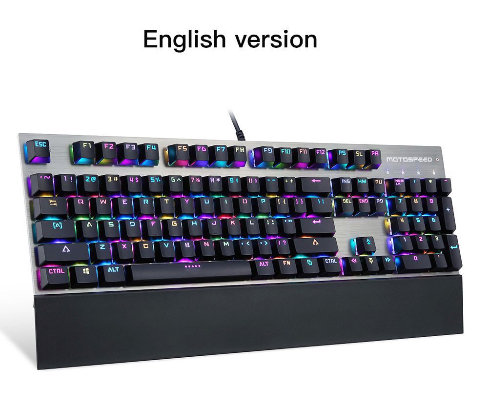Motospeed CK108 Gaming Office Mechanical Keyboard Wired 104 Keys RGB Backlit Drive Programming Russian English Black Blue Switch Motospeed CK108 Gaming Office Mechanical Keyboard Wired 104 Keys RGB Backlit Drive Programming Russian English Black Blue Switch