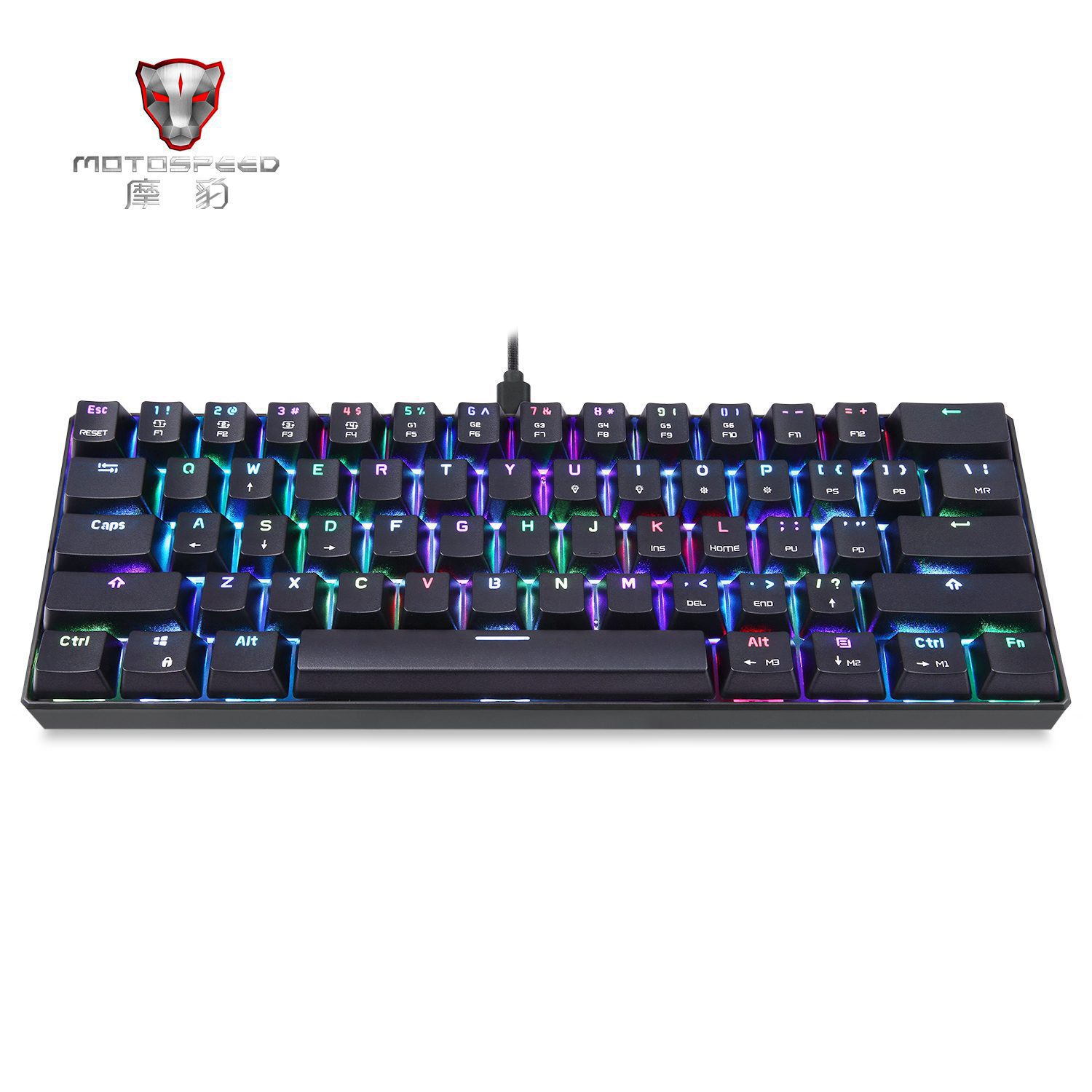 Motospeed CK61Gaming Mechanical Keyboard English Red Switch Blue Metal Wired LED Backlit RGB Anti-Ghosting for Gamer Motospeed CK61Gaming Mechanical Keyboard English Red Switch Blue Metal Wired LED Backlit RGB Anti-Ghosting for Gamer