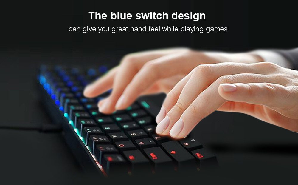 Motospeed CK61Gaming Mechanical Keyboard English Red Switch Blue Metal Wired LED Backlit RGB Anti-Ghosting for Gamer Motospeed CK61Gaming Mechanical Keyboard English Red Switch Blue Metal Wired LED Backlit RGB Anti-Ghosting for Gamer