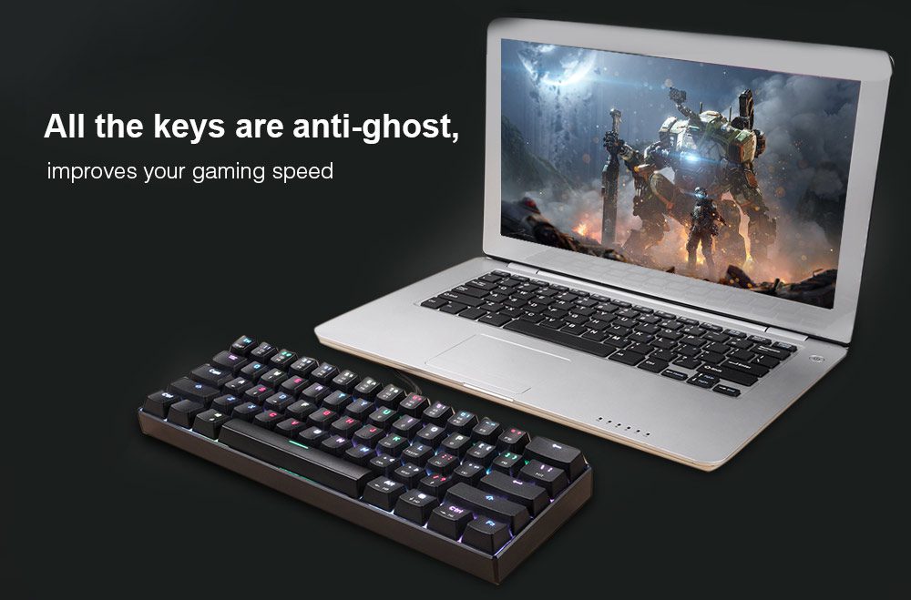 Motospeed CK61Gaming Mechanical Keyboard English Red Switch Blue Metal Wired LED Backlit RGB Anti-Ghosting for Gamer Motospeed CK61Gaming Mechanical Keyboard English Red Switch Blue Metal Wired LED Backlit RGB Anti-Ghosting for Gamer