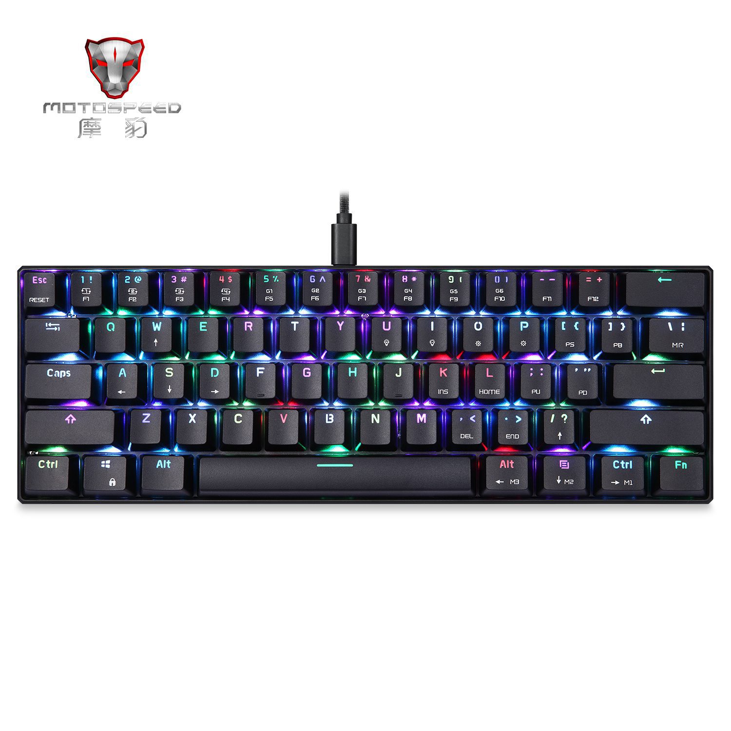 Motospeed CK61Gaming Mechanical Keyboard English Red Switch Blue Metal Wired LED Backlit RGB Anti-Ghosting for Gamer Motospeed CK61Gaming Mechanical Keyboard English Red Switch Blue Metal Wired LED Backlit RGB Anti-Ghosting for Gamer