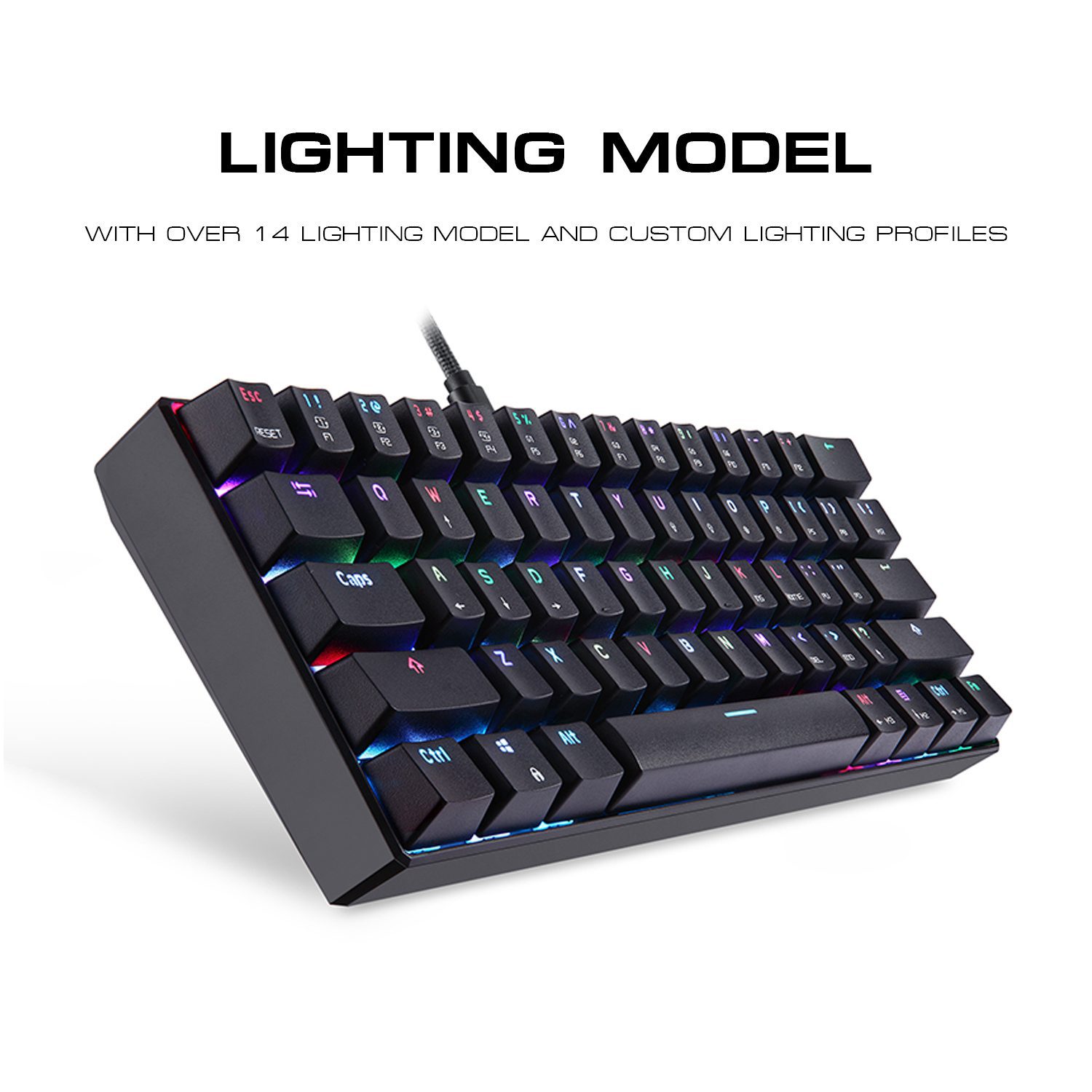 Motospeed CK61Gaming Mechanical Keyboard English Red Switch Blue Metal Wired LED Backlit RGB Anti-Ghosting for Gamer Motospeed CK61Gaming Mechanical Keyboard English Red Switch Blue Metal Wired LED Backlit RGB Anti-Ghosting for Gamer