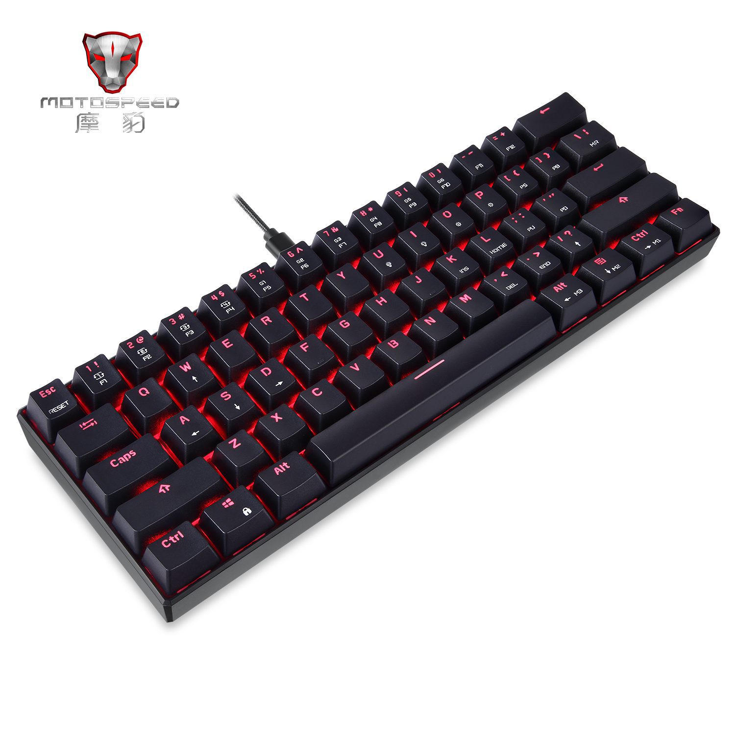 Motospeed CK61Gaming Mechanical Keyboard English Red Switch Blue Metal Wired LED Backlit RGB Anti-Ghosting for Gamer Motospeed CK61Gaming Mechanical Keyboard English Red Switch Blue Metal Wired LED Backlit RGB Anti-Ghosting for Gamer