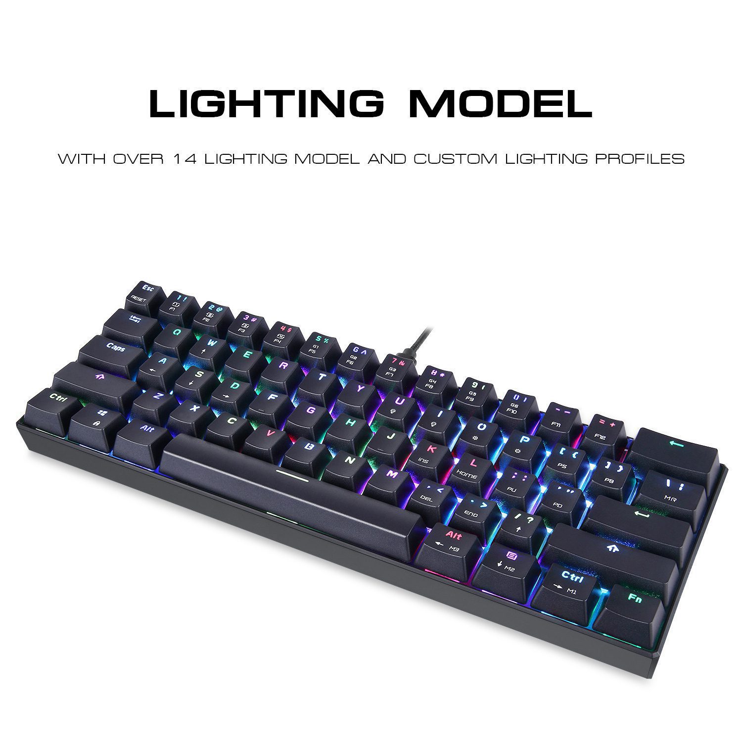 Motospeed CK61Gaming Mechanical Keyboard English Red Switch Blue Metal Wired LED Backlit RGB Anti-Ghosting for Gamer Motospeed CK61Gaming Mechanical Keyboard English Red Switch Blue Metal Wired LED Backlit RGB Anti-Ghosting for Gamer