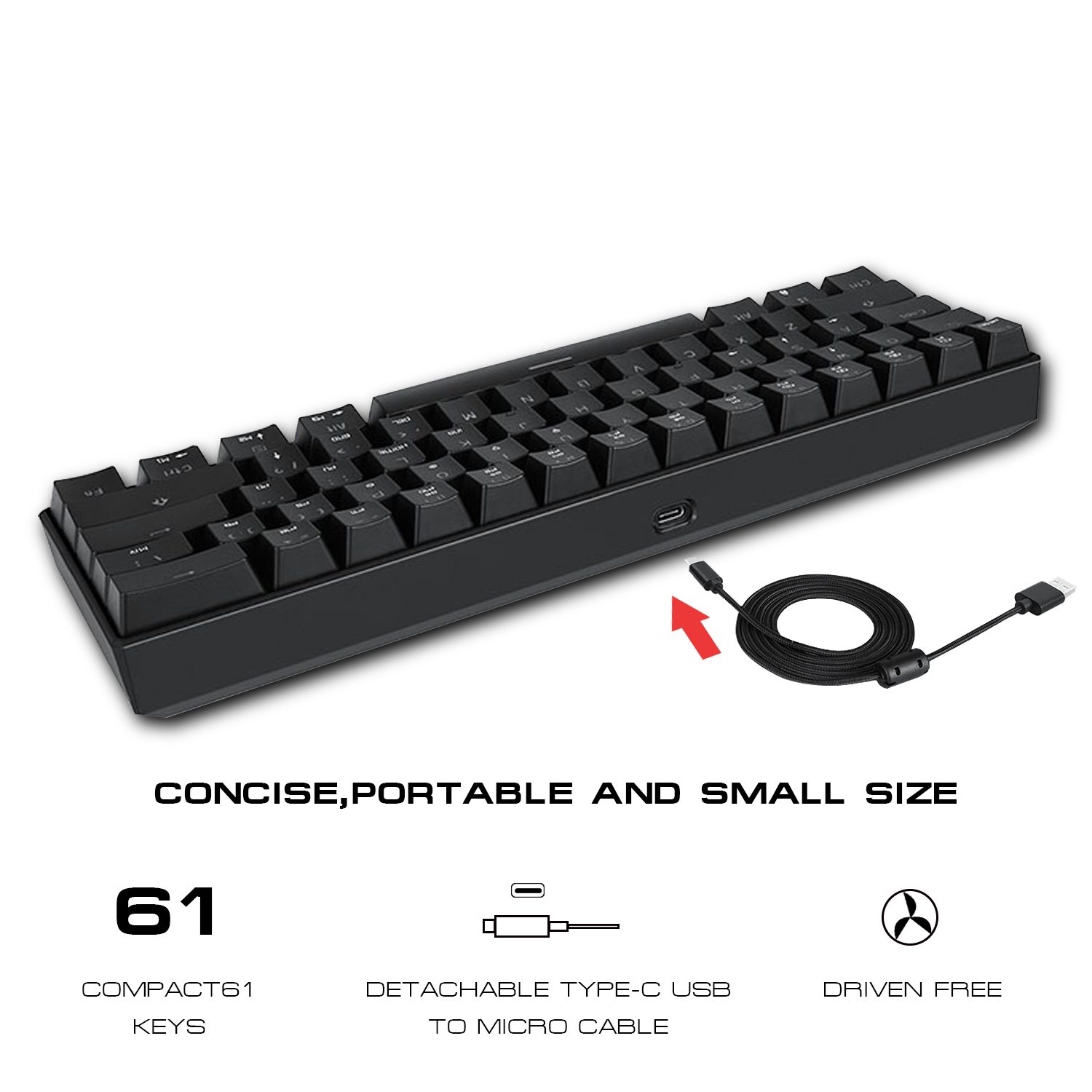 Motospeed CK61Gaming Mechanical Keyboard English Red Switch Blue Metal Wired LED Backlit RGB Anti-Ghosting for Gamer Motospeed CK61Gaming Mechanical Keyboard English Red Switch Blue Metal Wired LED Backlit RGB Anti-Ghosting for Gamer