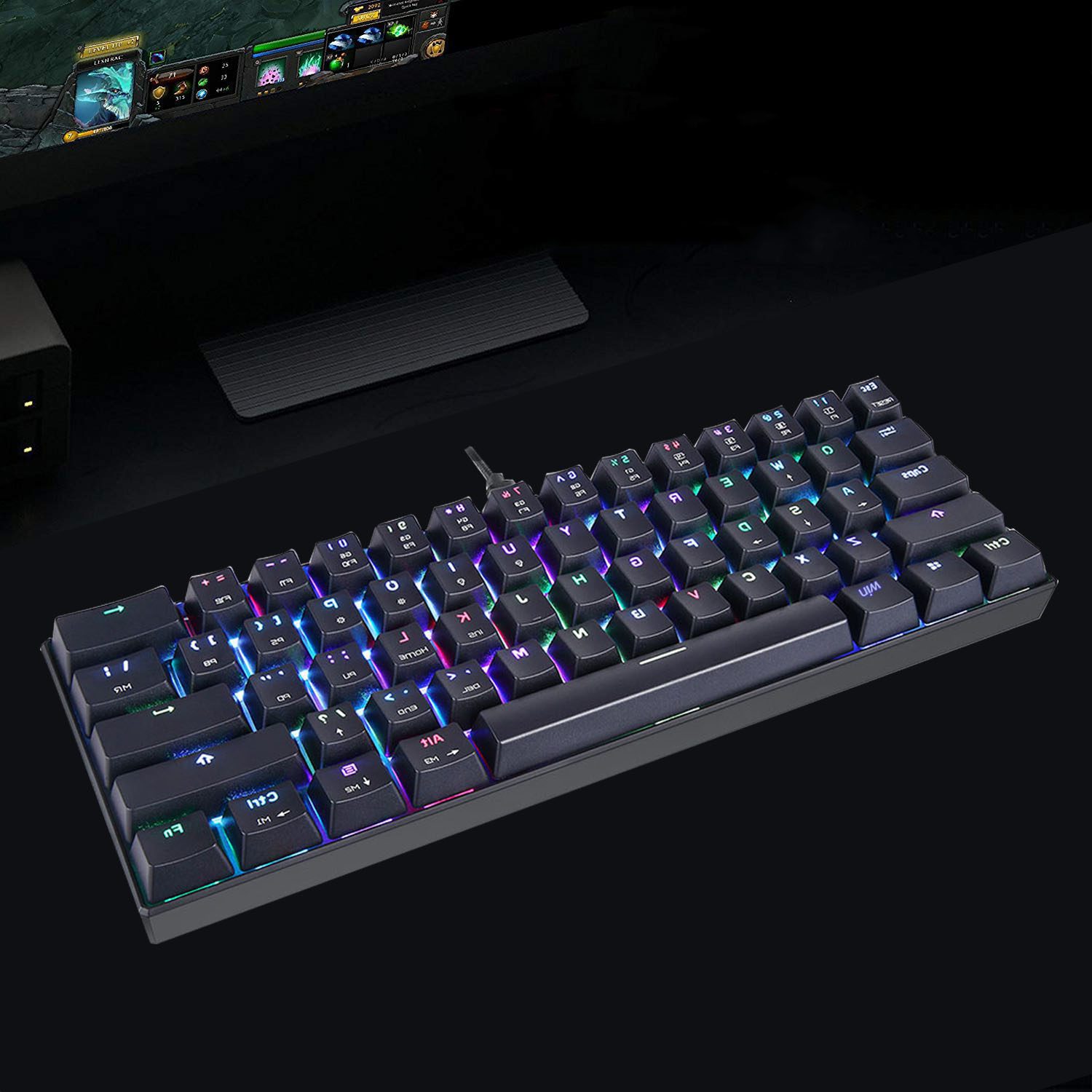 Motospeed CK61Gaming Mechanical Keyboard English Red Switch Blue Metal Wired LED Backlit RGB Anti-Ghosting for Gamer Motospeed CK61Gaming Mechanical Keyboard English Red Switch Blue Metal Wired LED Backlit RGB Anti-Ghosting for Gamer