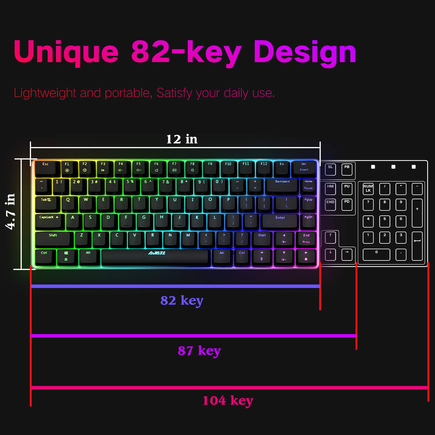 Ajazz AK33 82 Keys Gaming Mechanical Keyboard RGB Backlit Anti-ghosting Black Blue Red Switch Wired Keyboard for Tablet Desktop Ajazz AK33 82 Keys Gaming Mechanical Keyboard RGB Backlit Anti-ghosting Black Blue Red Switch Wired Keyboard for Tablet Desktop