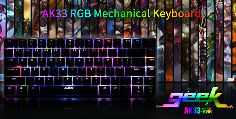 Ajazz AK33 82 Keys Gaming Mechanical Keyboard RGB Backlit Anti-ghosting Black Blue Red Switch Wired Keyboard for Tablet Desktop Ajazz AK33 82 Keys Gaming Mechanical Keyboard RGB Backlit Anti-ghosting Black Blue Red Switch Wired Keyboard for Tablet Desktop