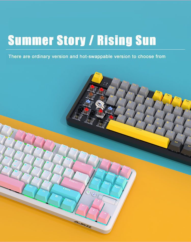 AJAZZ New K870T PRO 87 Keys 3 Mode Bluetooth Gaming Mechanical Keyboard RGB Backlit Wireless Keyboards Hot Swappable Ergonomic AJAZZ New K870T PRO 87 Keys 3 Mode Bluetooth Gaming Mechanical Keyboard RGB Backlit Wireless Keyboards Hot Swappable Ergonomic
