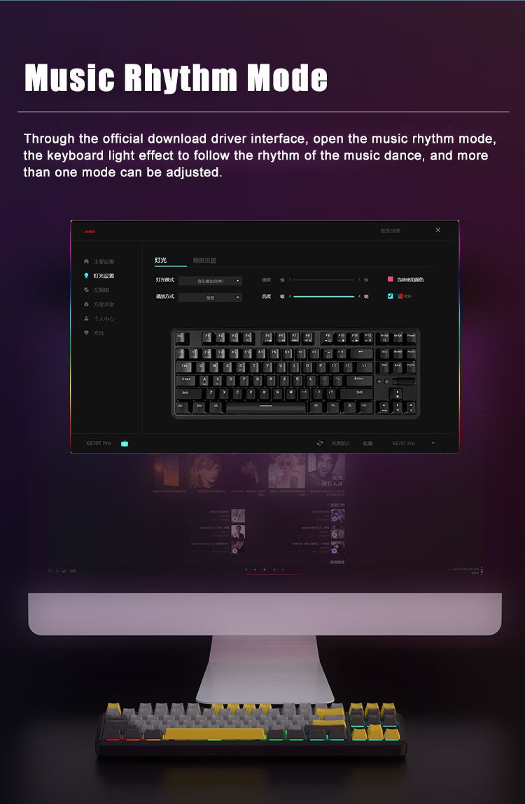 AJAZZ New K870T PRO 87 Keys 3 Mode Bluetooth Gaming Mechanical Keyboard RGB Backlit Wireless Keyboards Hot Swappable Ergonomic AJAZZ New K870T PRO 87 Keys 3 Mode Bluetooth Gaming Mechanical Keyboard RGB Backlit Wireless Keyboards Hot Swappable Ergonomic