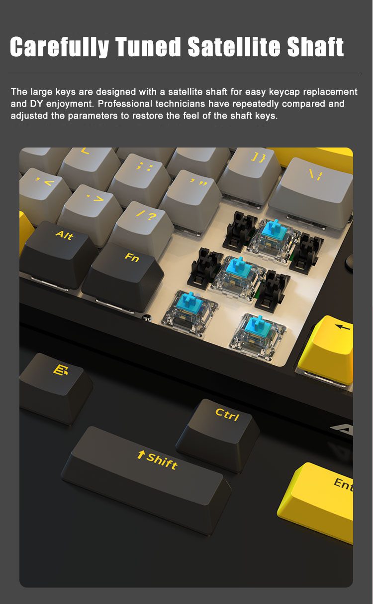 AJAZZ New K870T PRO 87 Keys 3 Mode Bluetooth Gaming Mechanical Keyboard RGB Backlit Wireless Keyboards Hot Swappable Ergonomic AJAZZ New K870T PRO 87 Keys 3 Mode Bluetooth Gaming Mechanical Keyboard RGB Backlit Wireless Keyboards Hot Swappable Ergonomic