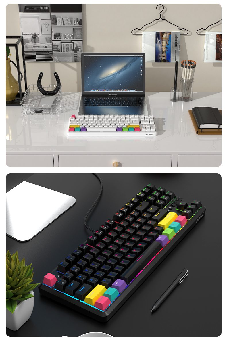 Ajazz K870T Hot Swap Mechanical Keyboard Wireless Bluetooth Dual Mode 87keys RGB Backlit Gaming Keyboard Red Switch For Desktop Ajazz K870T Hot Swap Mechanical Keyboard Wireless Bluetooth Dual Mode 87keys RGB Backlit Gaming Keyboard Red Switch For Desktop