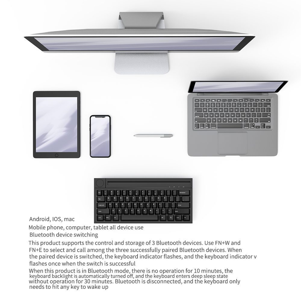 AJAZZ K620T Bluetooth Mechanical Keyboard 62Keys RGB Backlit Wireless Dual-mode Gaming Keyboard Hot Swap Keyboard for PC Laptop AJAZZ K620T Bluetooth Mechanical Keyboard 62Keys RGB Backlit Wireless Dual-mode Gaming Keyboard Hot Swap Keyboard for PC Laptop