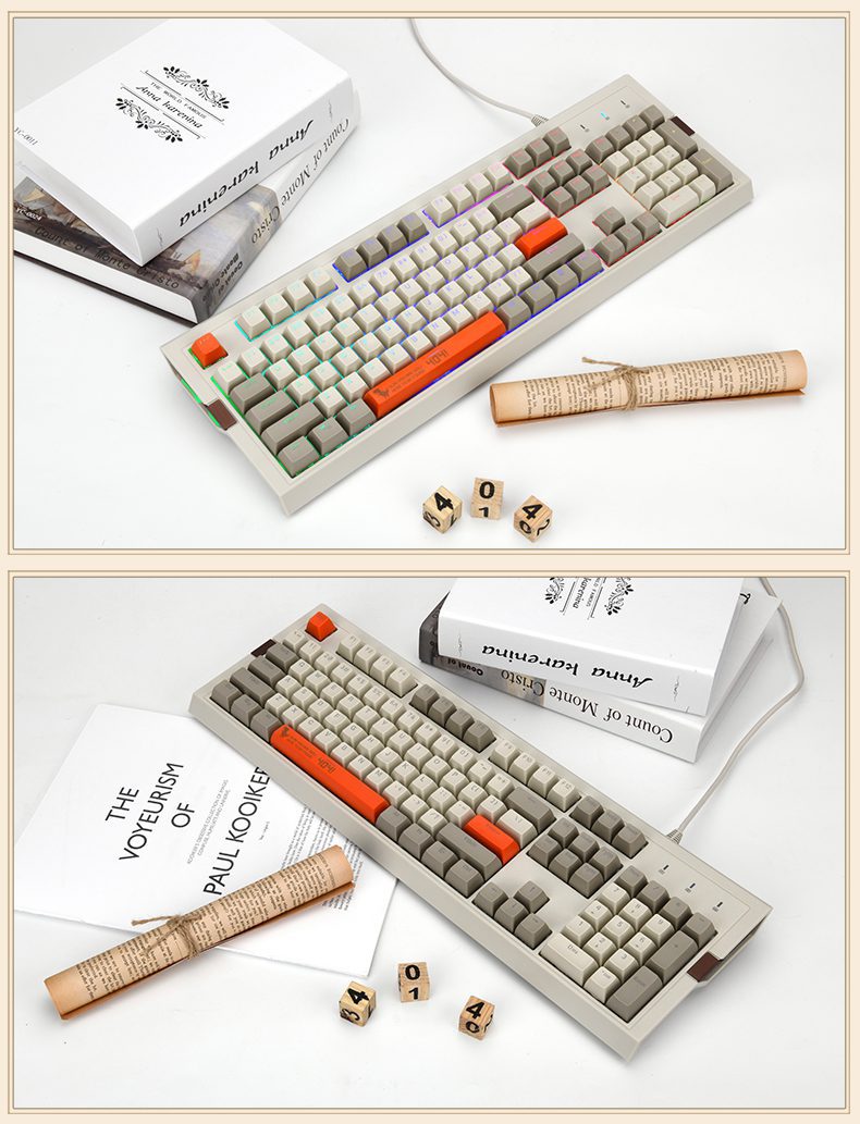 Ajazz AK510 Gaming Mechanical Keyboard 104Key PBT Wired Keyboard RGB Backlit Black/Blue/Brown Switch Ergonomic for Desktop PC Ajazz AK510 Gaming Mechanical Keyboard 104Key PBT Wired Keyboard RGB Backlit Black/Blue/Brown Switch Ergonomic for Desktop PC