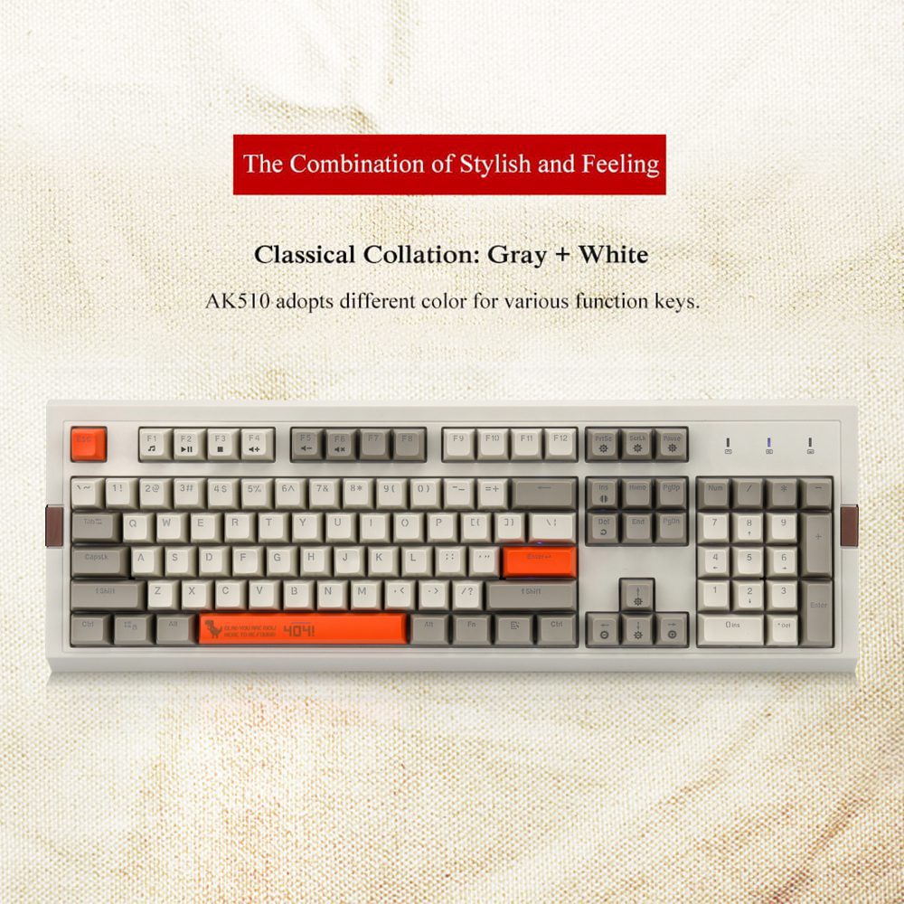 Ajazz AK510 Gaming Mechanical Keyboard 104Key PBT Wired Keyboard RGB Backlit Black/Blue/Brown Switch Ergonomic for Desktop PC Ajazz AK510 Gaming Mechanical Keyboard 104Key PBT Wired Keyboard RGB Backlit Black/Blue/Brown Switch Ergonomic for Desktop PC