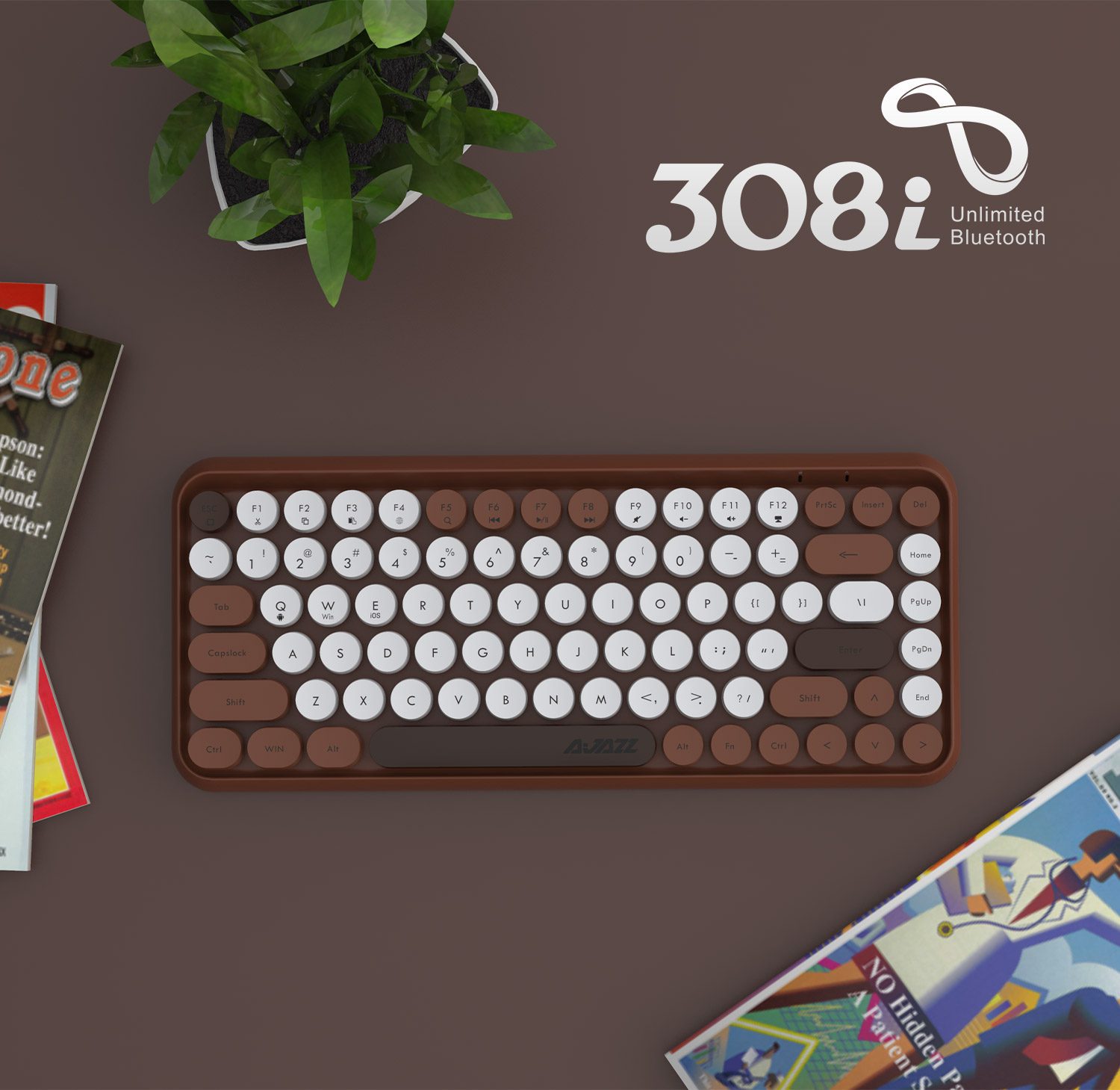 Ajazz 308I Wireless Keyboard 18/84 Keys Round Keycap Bluetooth Keyboard Portable 2.4GHz Numeric Keypad for Tablet Laptop Android Ajazz 308I Wireless Keyboard 18/84 Keys Round Keycap Bluetooth Keyboard Portable 2.4GHz Numeric Keypad for Tablet Laptop Android