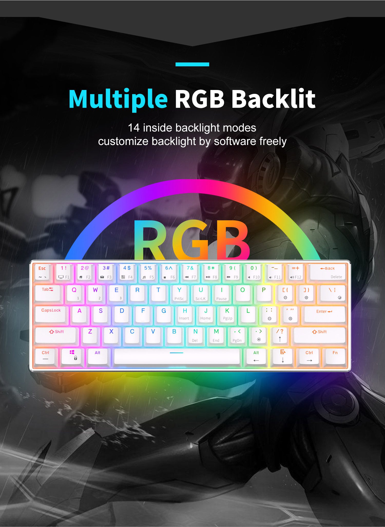 ROYAL KLUDGE RK61 PRO 2.4G Wireless Mechanical Keyboard Aluminium Frame 60% Compact RGB Backlight USB Bluetooth Gamer Keyboard ROYAL KLUDGE RK61 PRO 2.4G Wireless Mechanical Keyboard Aluminium Frame 60% Compact RGB Backlight USB Bluetooth Gamer Keyboard