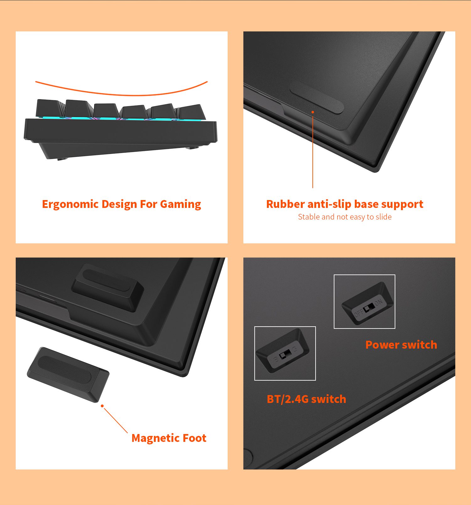 RK ROYAL KLUDGE RK84 75% RGB Triple Mode Mechanical Keyboard BT5.0/2.4G/USB-C 84 Hot Swappable Bluetooth Wireless Gamer Keyboard RK ROYAL KLUDGE RK84 75% RGB Triple Mode Mechanical Keyboard BT5.0/2.4G/USB-C 84 Hot Swappable Bluetooth Wireless Gamer Keyboard