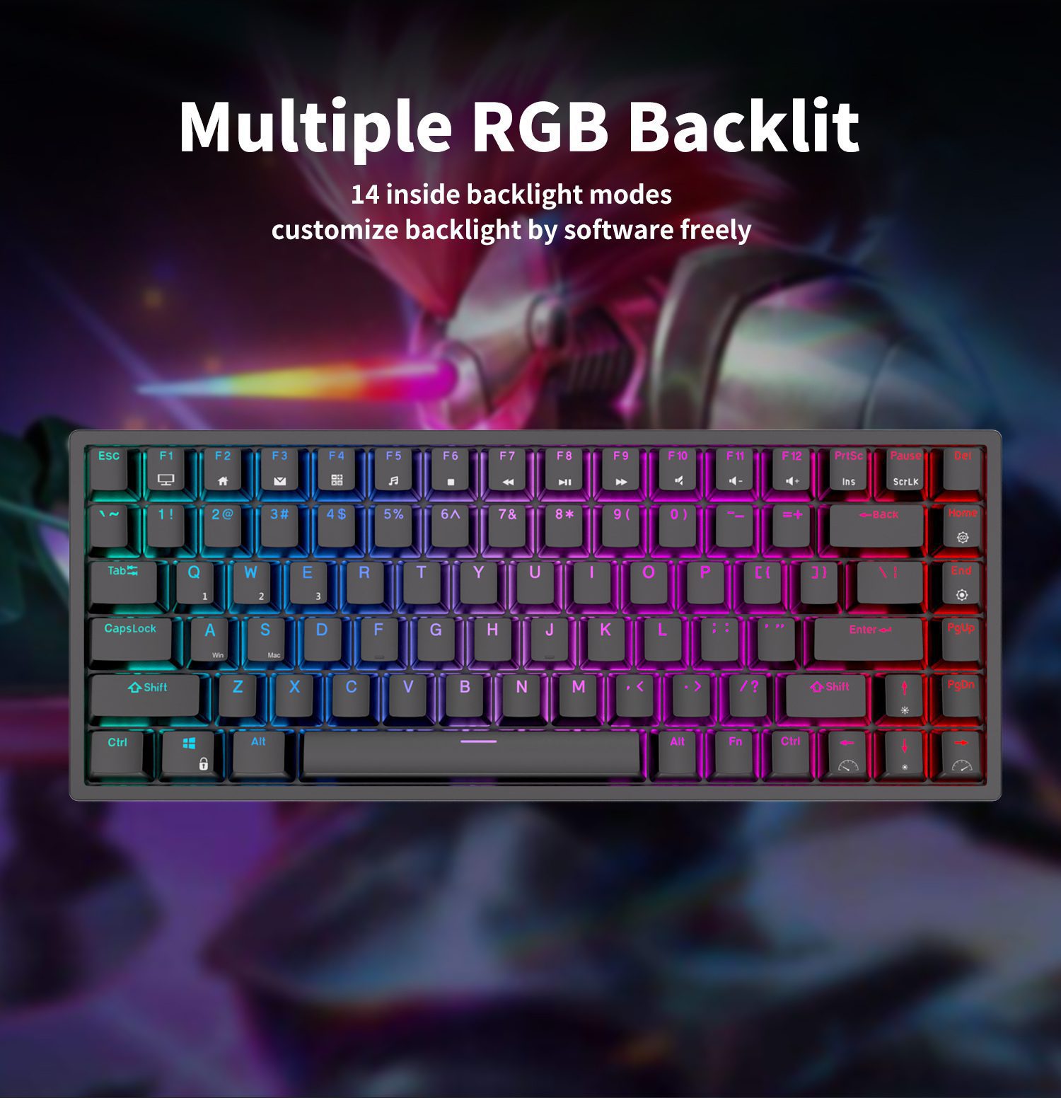 RK ROYAL KLUDGE RK84 75% RGB Triple Mode Mechanical Keyboard BT5.0/2.4G/USB-C 84 Hot Swappable Bluetooth Wireless Gamer Keyboard RK ROYAL KLUDGE RK84 75% RGB Triple Mode Mechanical Keyboard BT5.0/2.4G/USB-C 84 Hot Swappable Bluetooth Wireless Gamer Keyboard