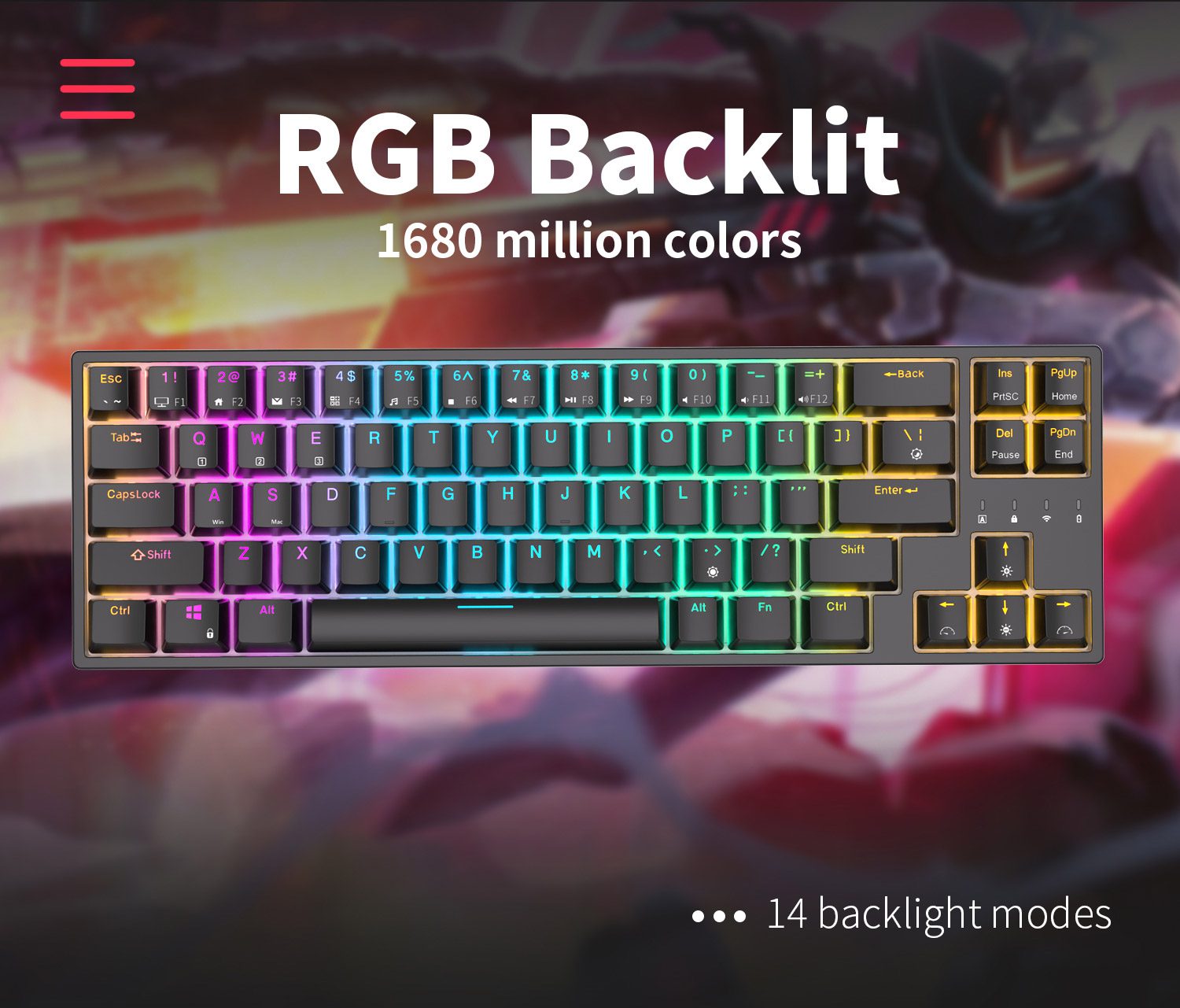 RK68 Plus Royal Kludge Tri-Mode 2.4G Wireless Bluetooth Gaming Mechanical Keyboard for PC Laptop Tab Office with RGB Backlit RK68 Plus Royal Kludge Tri-Mode 2.4G Wireless Bluetooth Gaming Mechanical Keyboard for PC Laptop Tab Office with RGB Backlit