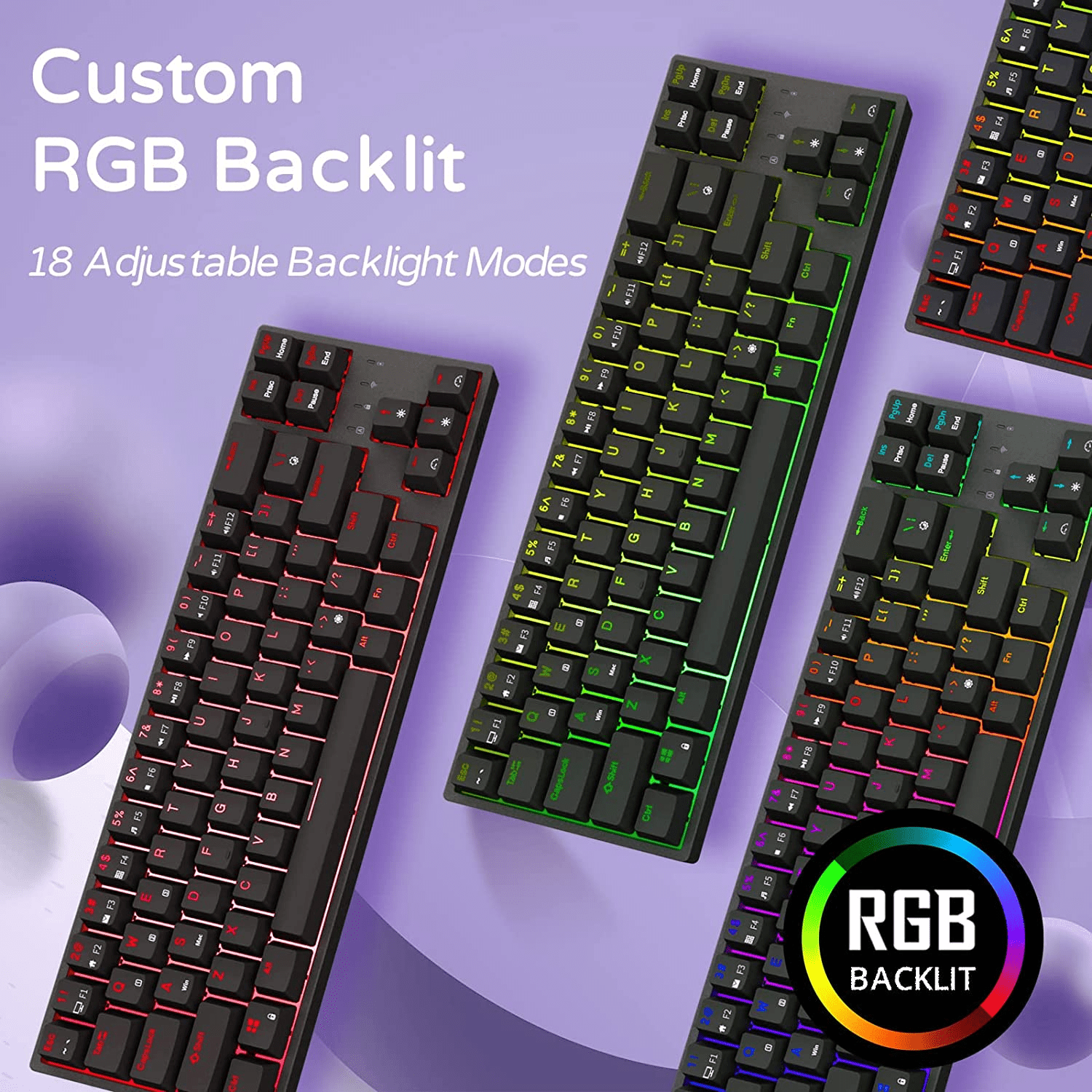 RK871/RK68 Plus 2.4G Wireless Bluetooth Mechanical Keyboard 68 Keys 65% RGB Backlight Hot Swappable Gaming Keyboard Royal Kludge RK871/RK68 Plus 2.4G Wireless Bluetooth Mechanical Keyboard 68 Keys 65% RGB Backlight Hot Swappable Gaming Keyboard Royal Kludge