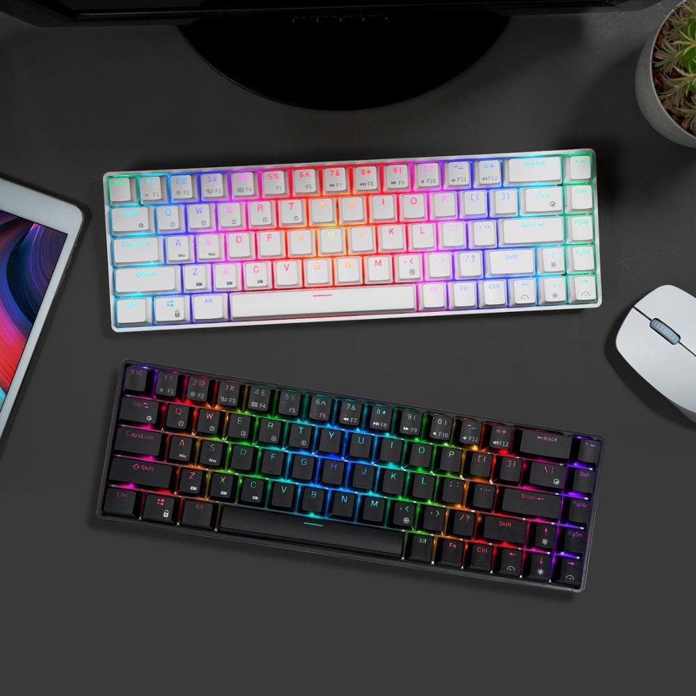 RK ROYAL KLUDGE RKG68 2.4G Wireless Bluetooth 65% Mechanical Keyboard RGB Backlit 68 Keys Hot Swappable Tri-mode Gaming Keyboard RK ROYAL KLUDGE RKG68 2.4G Wireless Bluetooth 65% Mechanical Keyboard RGB Backlit 68 Keys Hot Swappable Tri-mode Gaming Keyboard