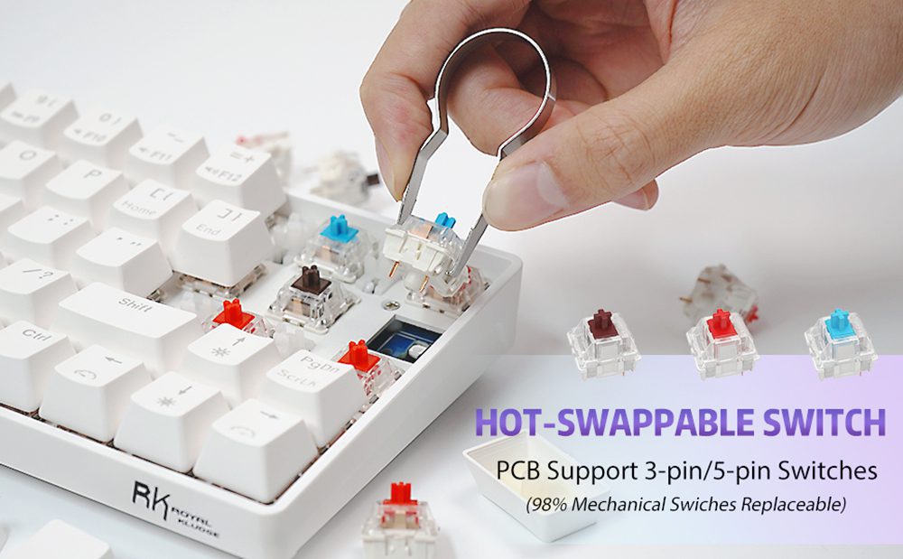 RK ROYAL KLUDGE RKG68 2.4G Wireless Bluetooth 65% Mechanical Keyboard RGB Backlit 68 Keys Hot Swappable Tri-mode Gaming Keyboard RK ROYAL KLUDGE RKG68 2.4G Wireless Bluetooth 65% Mechanical Keyboard RGB Backlit 68 Keys Hot Swappable Tri-mode Gaming Keyboard