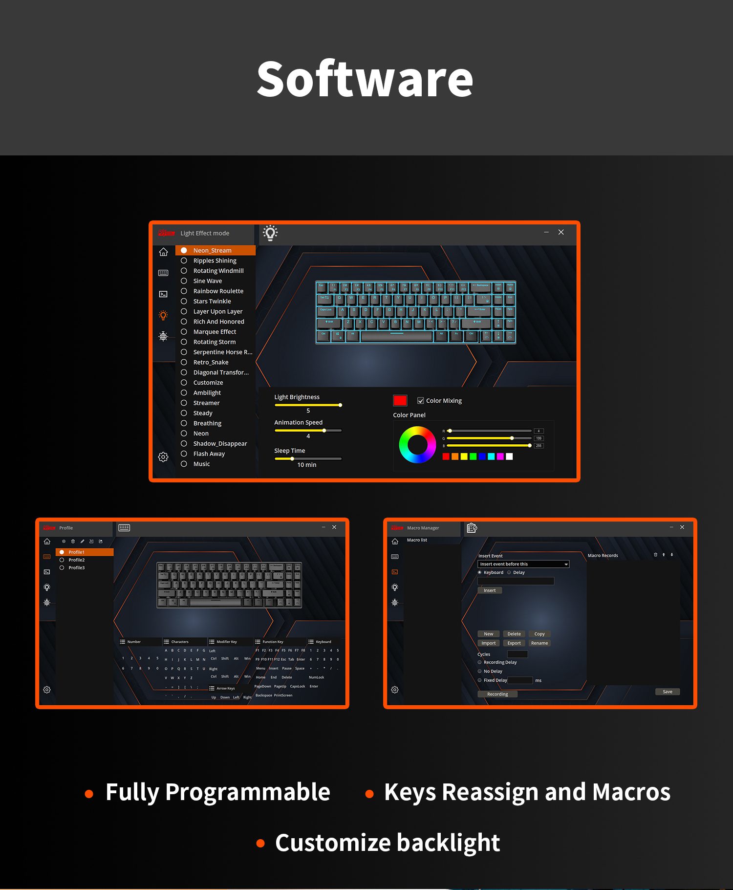 RK ROYAL KLUDGE RK100 2.4G Wireless/Bluetooth/Wired RGB Mechanical Keyboard 100 Keys Hot Swappable Gaming Keyboard for Win/Mac RK ROYAL KLUDGE RK100 2.4G Wireless/Bluetooth/Wired RGB Mechanical Keyboard 100 Keys Hot Swappable Gaming Keyboard for Win/Mac
