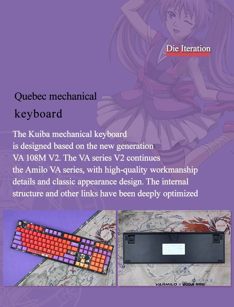 Varmilo Ma108 V2 Cribug Mechanical Keyboard 108 Key Sublimation Keycap Gaming Office Electrostatic Capacitor White Light Varmilo Ma108 V2 Cribug Mechanical Keyboard 108 Key Sublimation Keycap Gaming Office Electrostatic Capacitor White Light