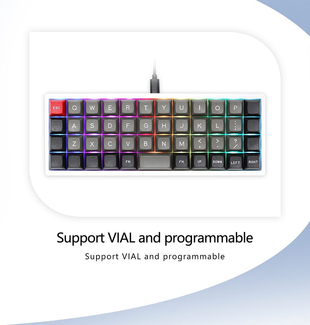 CSTC40 40 RGB 40% hot Swappable Mechanical Keyboard PCB Programmed qmk VIA VIAL Firmware rgb switch underglow type c planck CSTC40 40 RGB 40% hot Swappable Mechanical Keyboard PCB Programmed qmk VIA VIAL Firmware rgb switch underglow type c planck