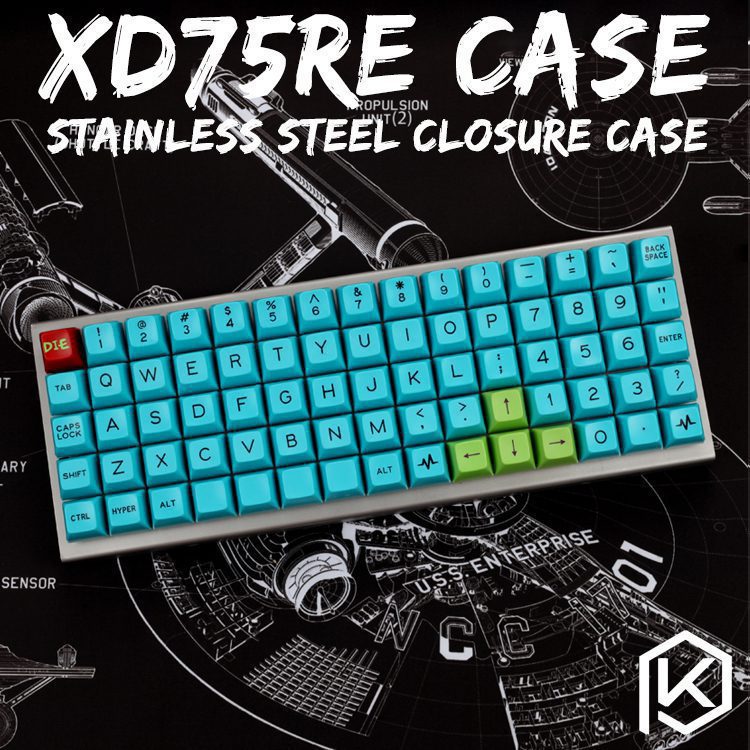 stainless steel bent case for xd75 re 60% custom keyboard enclosed case upper and lower case stainless steel bent case for xd75 re 60% custom keyboard enclosed case upper and lower case