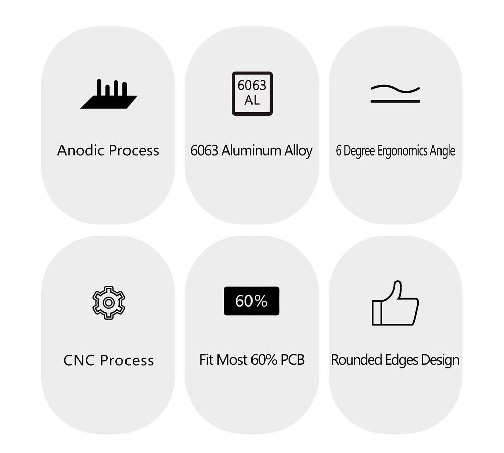 Poseidon PSD60 RE Case Anodized Aluminium or Coating case for mechanical keyboard White Black Silver Light Grey for bm60 xd64 Poseidon PSD60 RE Case Anodized Aluminium or Coating case for mechanical keyboard White Black Silver Light Grey for bm60 xd64