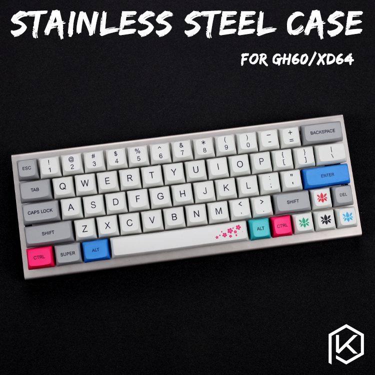 Anodized Aluminium case for xd60 xd64 60% hhkb layout custom keyboard acrylic panels diffuser can support gh60 xd64 xd60 60%