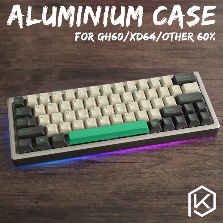 Anodized Aluminium case for xd60 xd64 60% hhkb layout custom keyboard acrylic panels diffuser can support gh60 xd64 xd60 60%