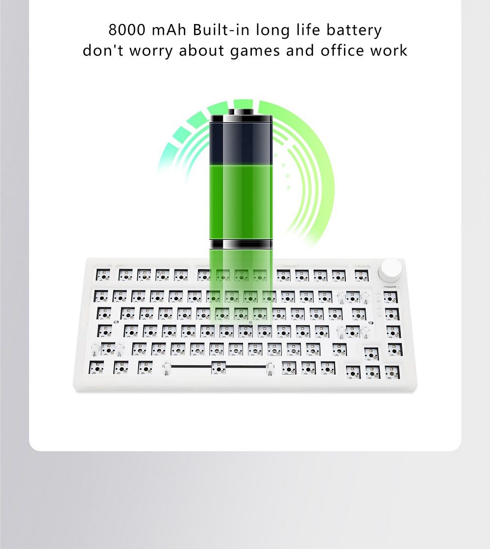 Feker IK75 Pro 3 Mode Wireless 75% Gasket Mechanical Keyboard kit hot swappable switch lighting effects RGB led type c 2.4G BT Feker IK75 Pro 3 Mode Wireless 75% Gasket Mechanical Keyboard kit hot swappable switch lighting effects RGB led type c 2.4G BT