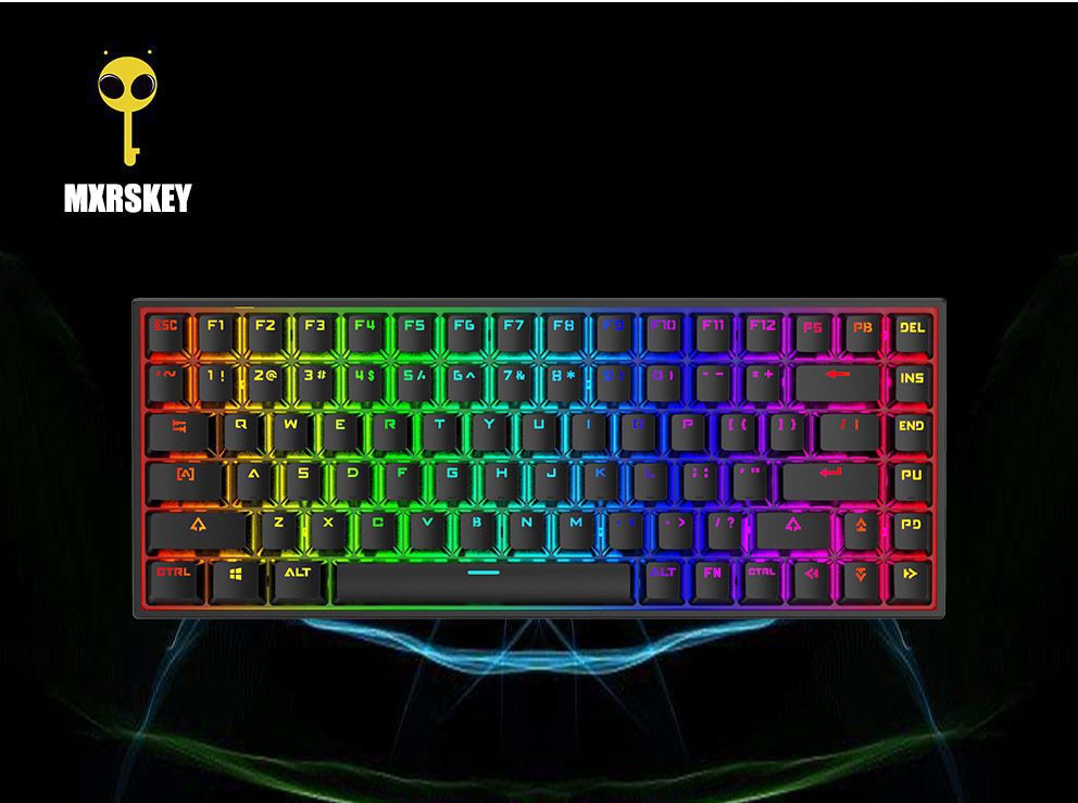 MXRSKEY 84U 84 key dual mode Mechanical Keyboard 75% lighting effect RGB Bluetooth 5.0 switch led type c software macro MXRSKEY 84U 84 key dual mode Mechanical Keyboard 75% lighting effect RGB Bluetooth 5.0 switch led type c software macro