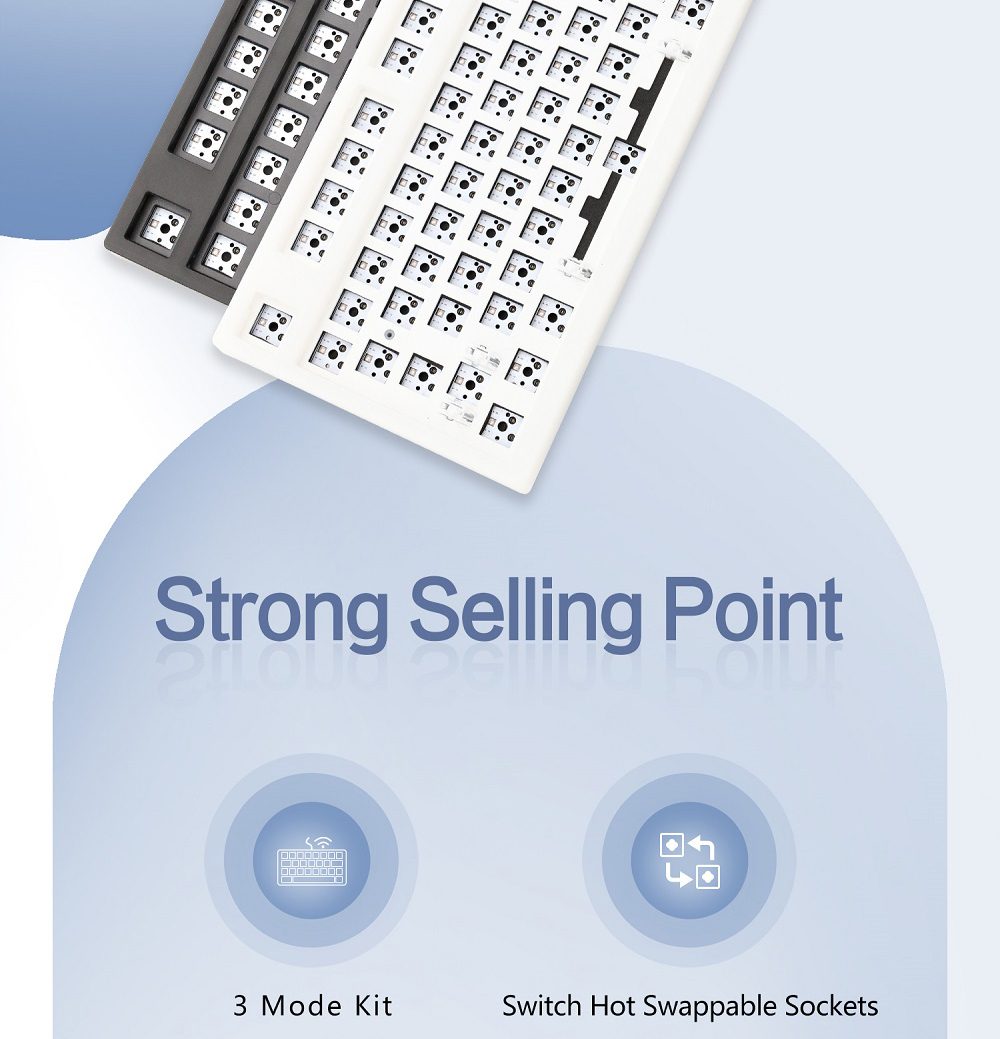 Feker 98 3 Mode Wireless 98% Mechanical Keyboard kit hot swappable switch lighting effects RGB led type c 2.4G BT Feker 98 3 Mode Wireless 98% Mechanical Keyboard kit hot swappable switch lighting effects RGB led type c 2.4G BT