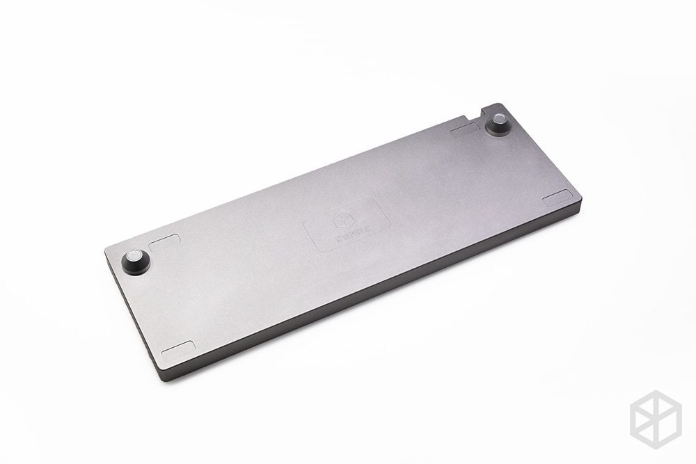 Anodized Aluminium flat case with metal feet for custom mechanical keyboard black siver grey colorway for gh60 xd60 xd64 satan